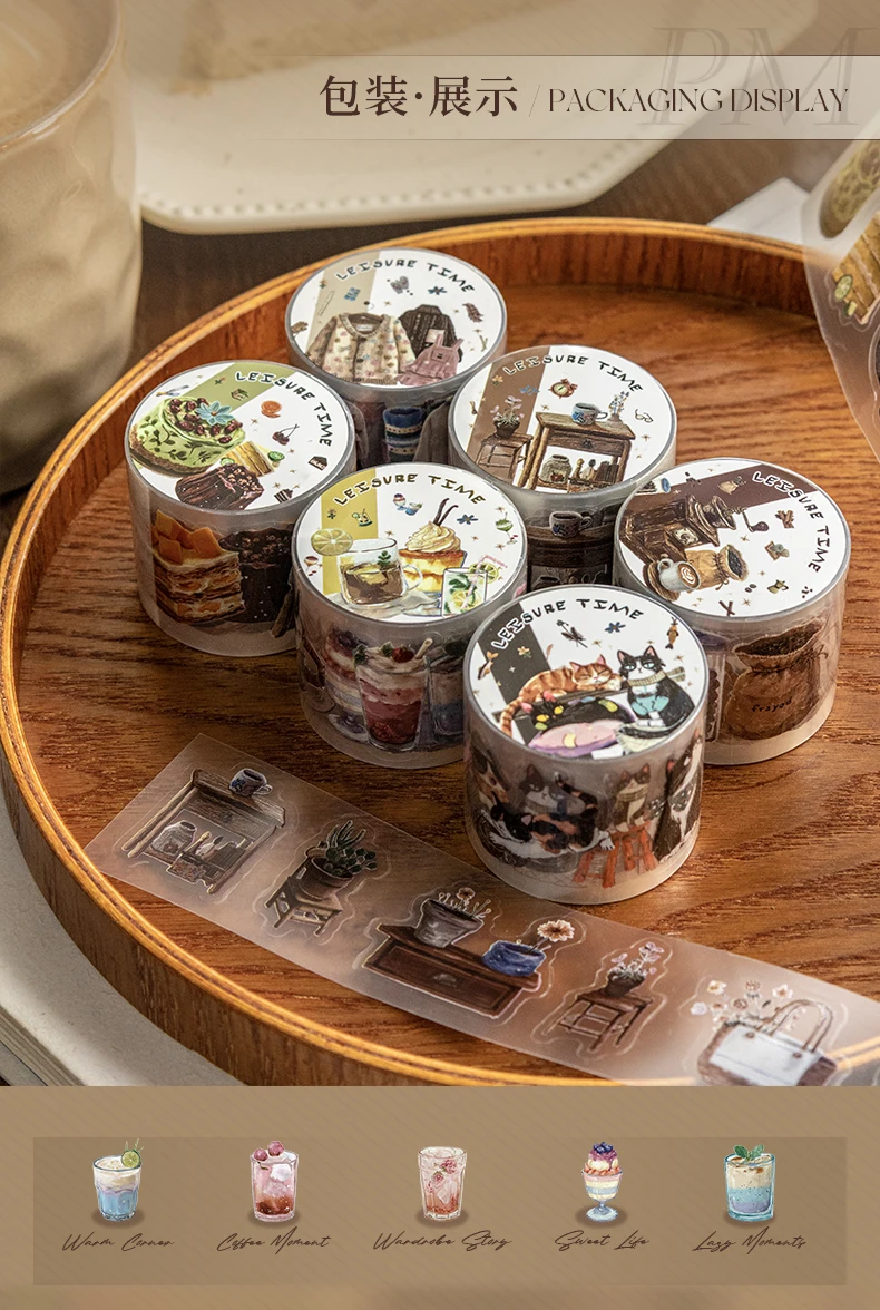 Journal GOo 3,5 x 200 cm Vintage-Freizeit-Collage-Klebeband, Aufkleber, kreatives DIY-Tagebuch, Scrapbooking, Planer, Karten, Basteln – Detail 9