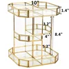 360 Degree Rotating Glass Makeup Organizer, Large Cosmetics Storage Display Holder with Gold Trim for Vanity, Clear Makeup 2