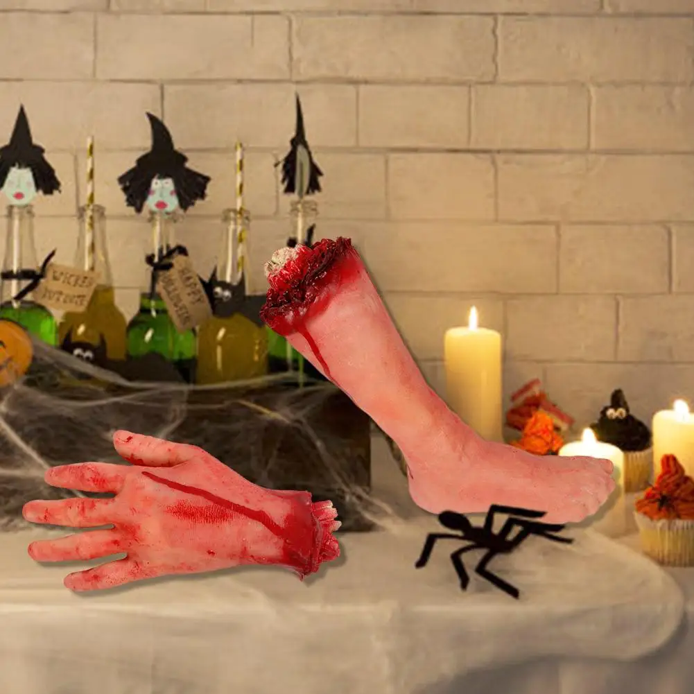 Halloween Horror Fake Severed Hand Zombie Hand Broken Hands And Feet Horror Decorative Props Haunted House Decoration