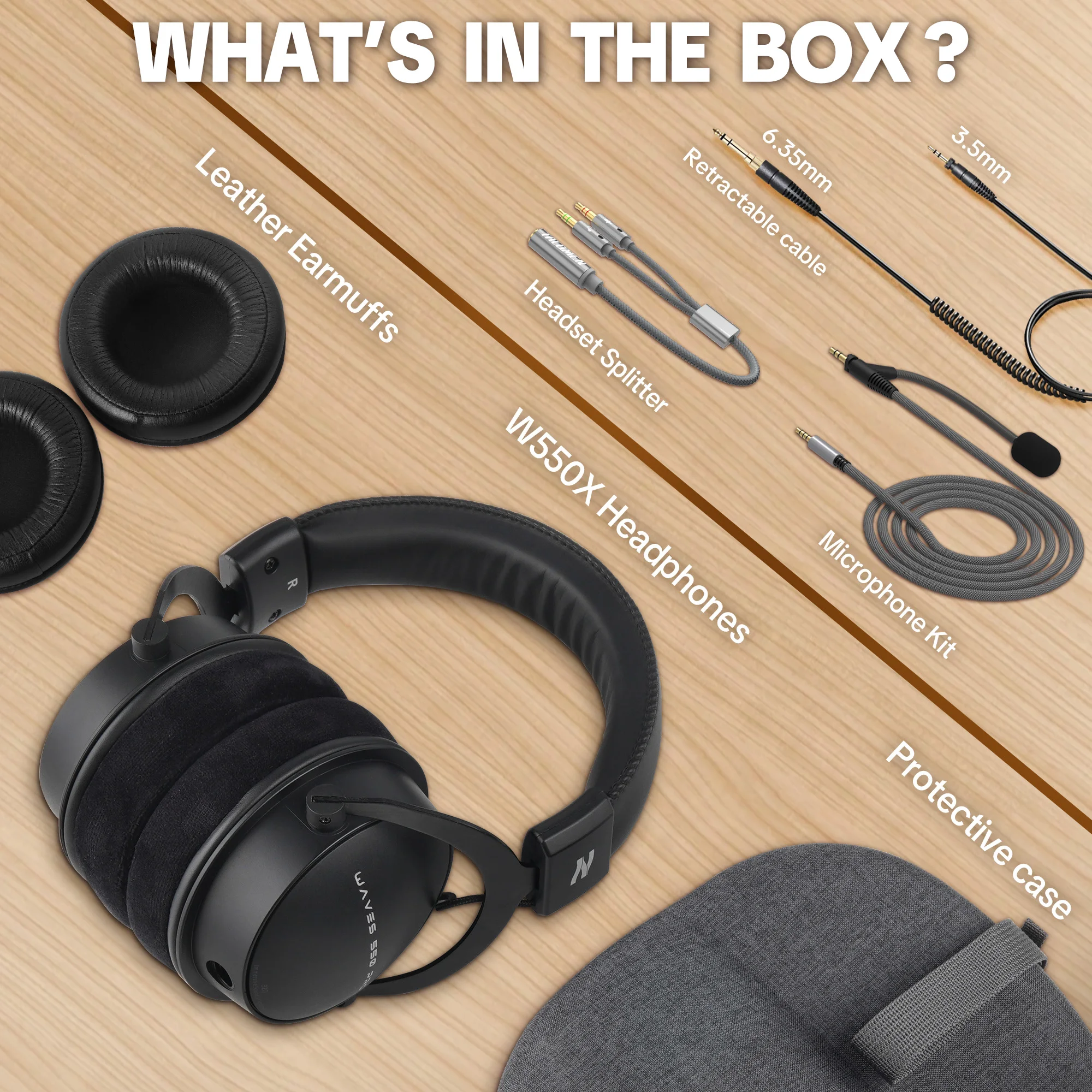 TALOMEN W550X سماعات رأس سلكية للاستوديو سماعات رأ...