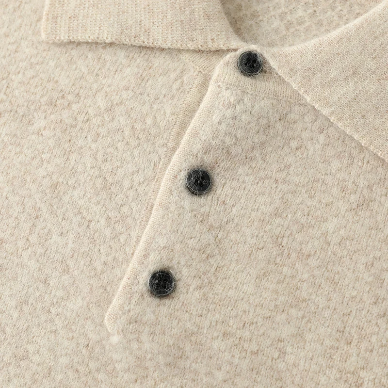 DjzDsm Maglione da uomo con colletto polo in cashmere visone 100% maglione da lavoro casual in cashmere nuovo maglione lavorato a maglia autunno e inverno 3