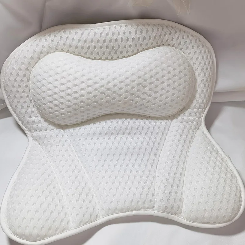 White Butterfly Bath Pillow Breathable Bathroom Cushion