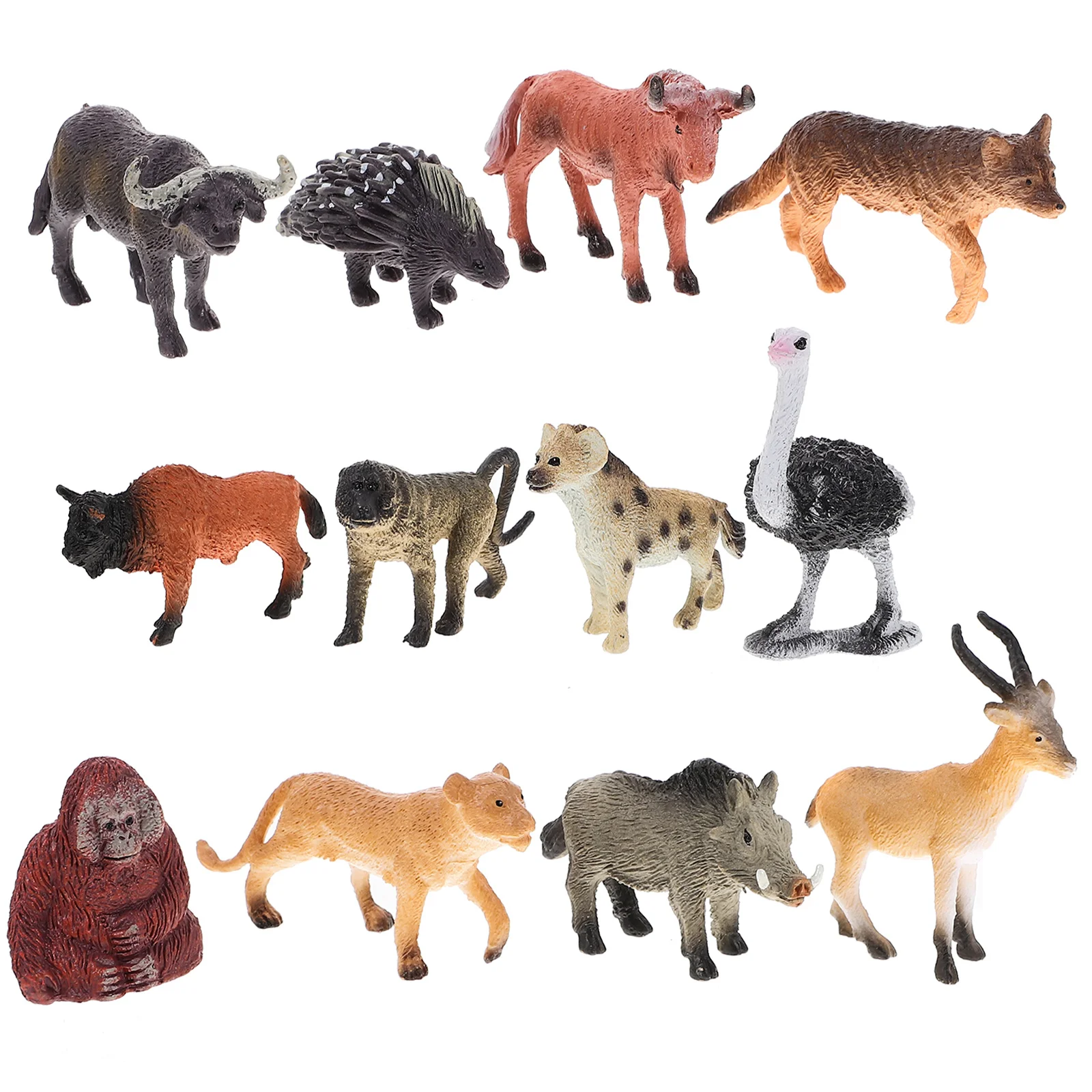 

12 Pcs Simulated African Animal Model Set Mini Animals Ornament Toys Decoration Decorate