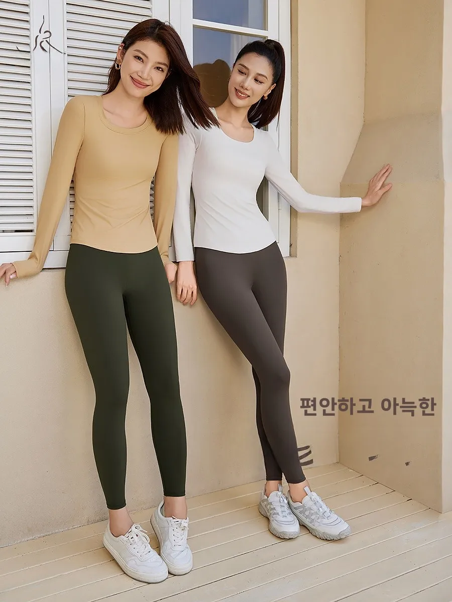 여성 요가 피트니스 의류 긴팔 스포츠 베이스 레이어 봄철 올매치 통기성 나일론 스포츠 브라 패드 포함 시티워킹 러닝