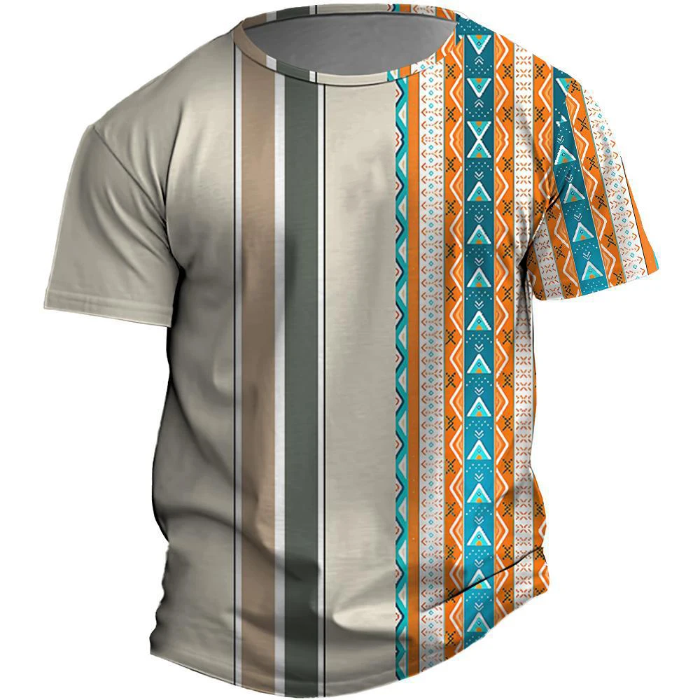 Ethnic Pattern 3D Print T Shirt Casual Short Sleeve Tops