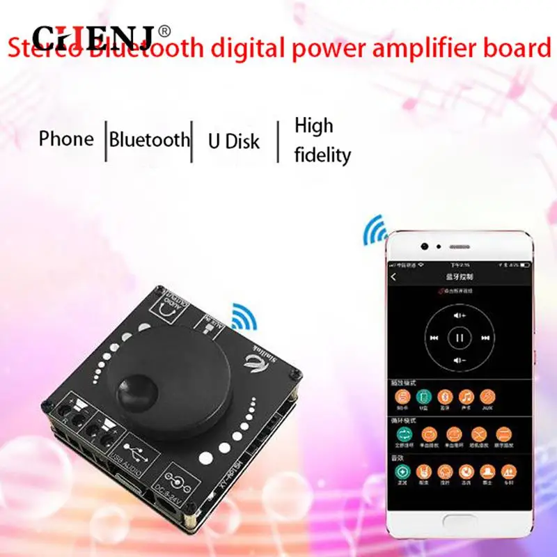 

HIFI 20 Вт + 20 Вт Bluetooth-совместимый цифровой фотоусилитель мощности класса D 10 Вт ~ 200 Вт HiFi стерео USB звуковая карта усилитель приложения