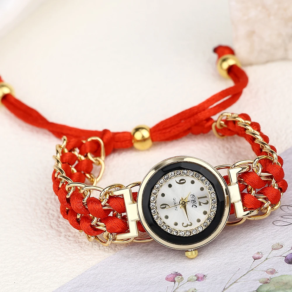 ساعات صيفية كاجوال عصرية بحزام منسوج قابل للتعديل...