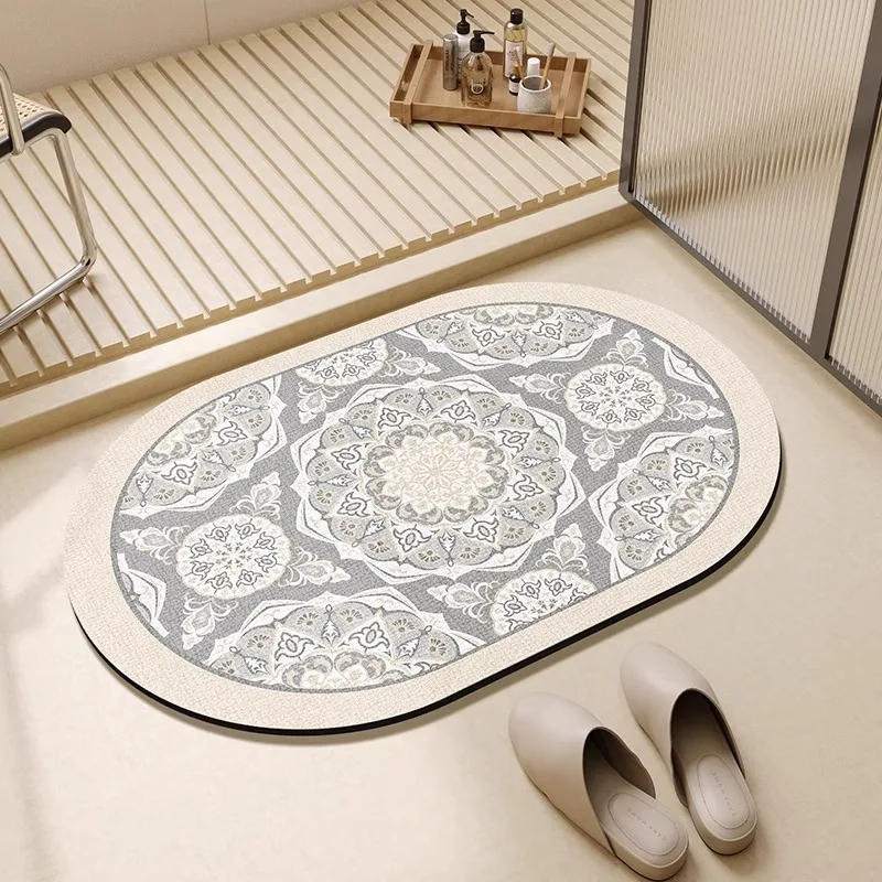 

Bathroom Non-slip Carpet Diatom Mud Absorbent Floor Mat Japanese Minimalist Style Home Decoration Rug Toilet Sink Foot Mats 양탄자