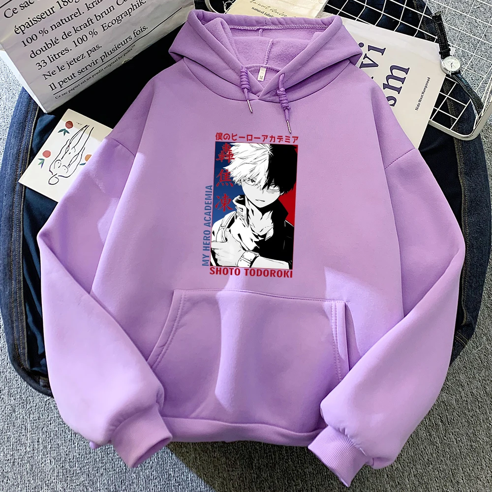 

Japanese Anime My Hero Academia Shoto Todoroki Hoodie Women Casual Pullover Anime Graphic Sweatshirts Harajuku Streetwear Tops