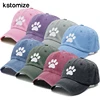 Dog Paw Vintage Washed Cotton High Quality Embroidery Dad Hat  For Men Women Baseball Cap golf caps Snapback Cap Dropshipping 1
