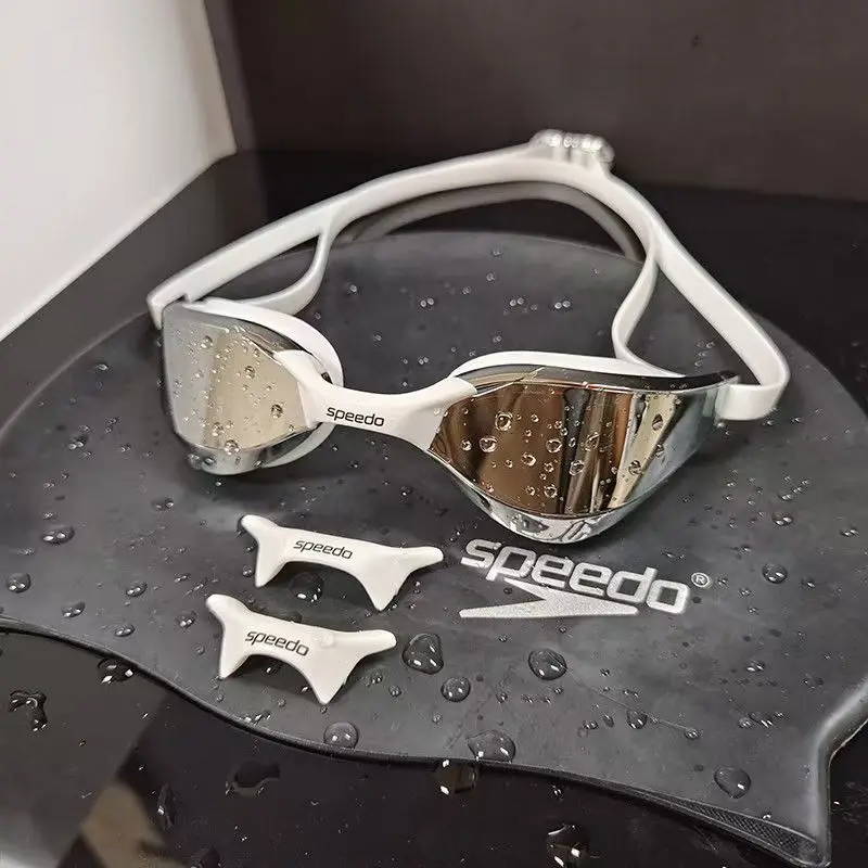 2300 silver swimming goggles + black swimming cap