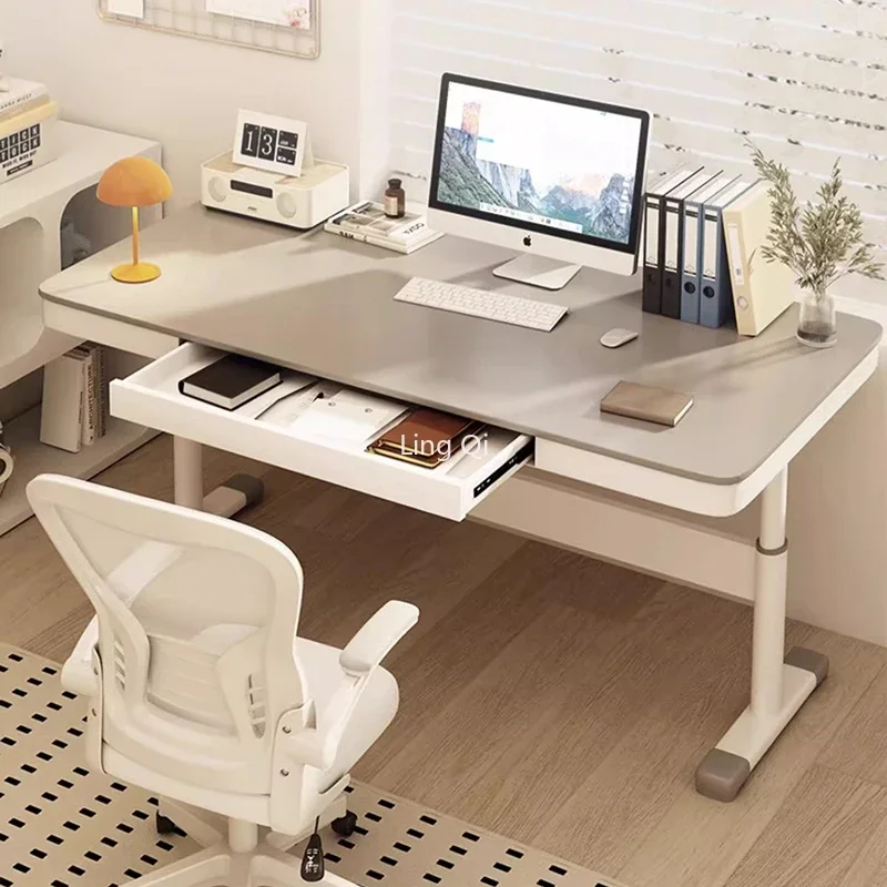 

White Storage Office Desk Home Drawers Cute Small Student Computer Desks Portable Organizer Study Bureau Meuble Dining Room Sets