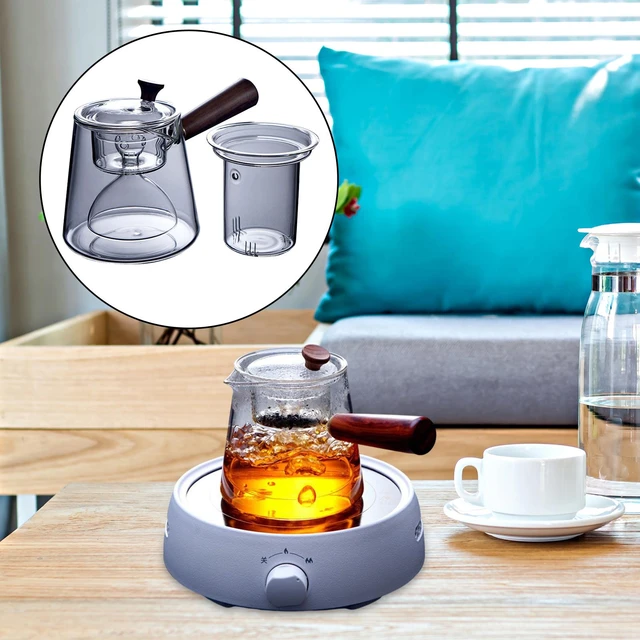 Tea Maker Portable with Filter Clear Stovetop Glass Water Kettle