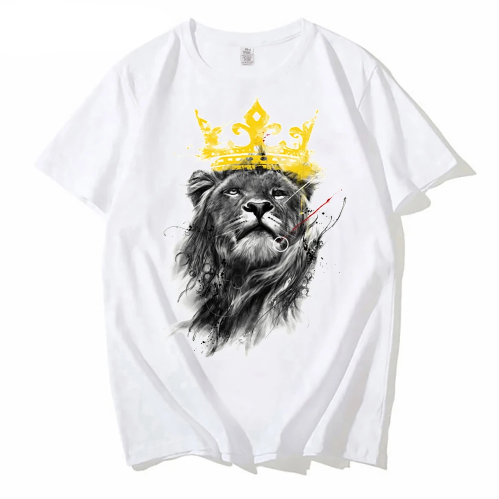 Sommer mode Herren übergroße kreative T-Shirt König der Löwen Print T-Shirt Homme Hip-Hop cool plus Größe T-Shirt