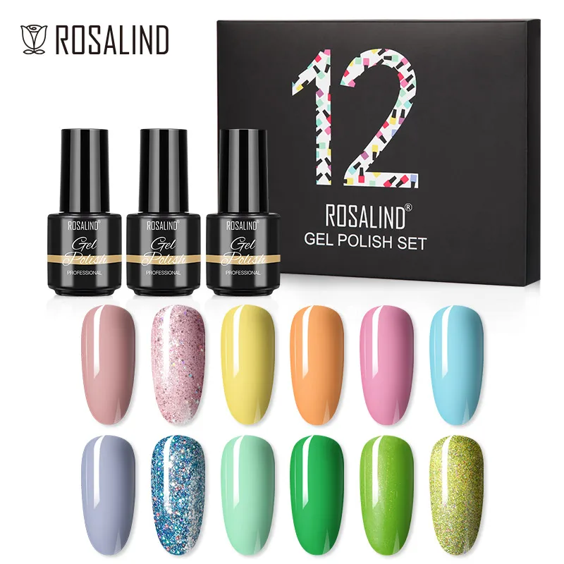 Rosalind Gel Nail Polish Set Shiny Hybrid Gel Varnishes 4/6/12/24 Pcs