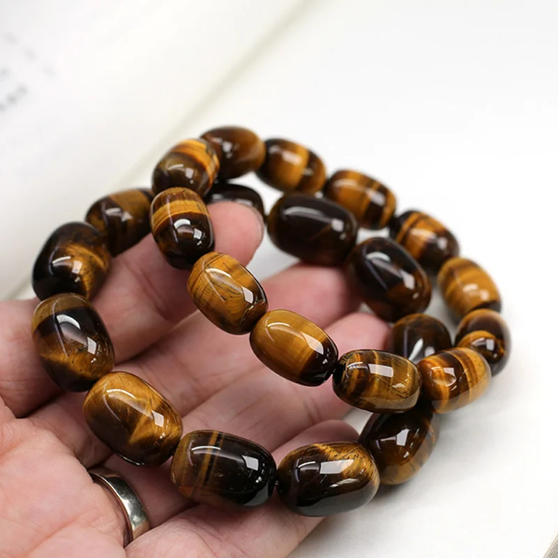 Feng Shui Gift Natural Tiger Eye Bucket Beads Crystal Bracelet for man and women good Lucky Amulet Jewellery