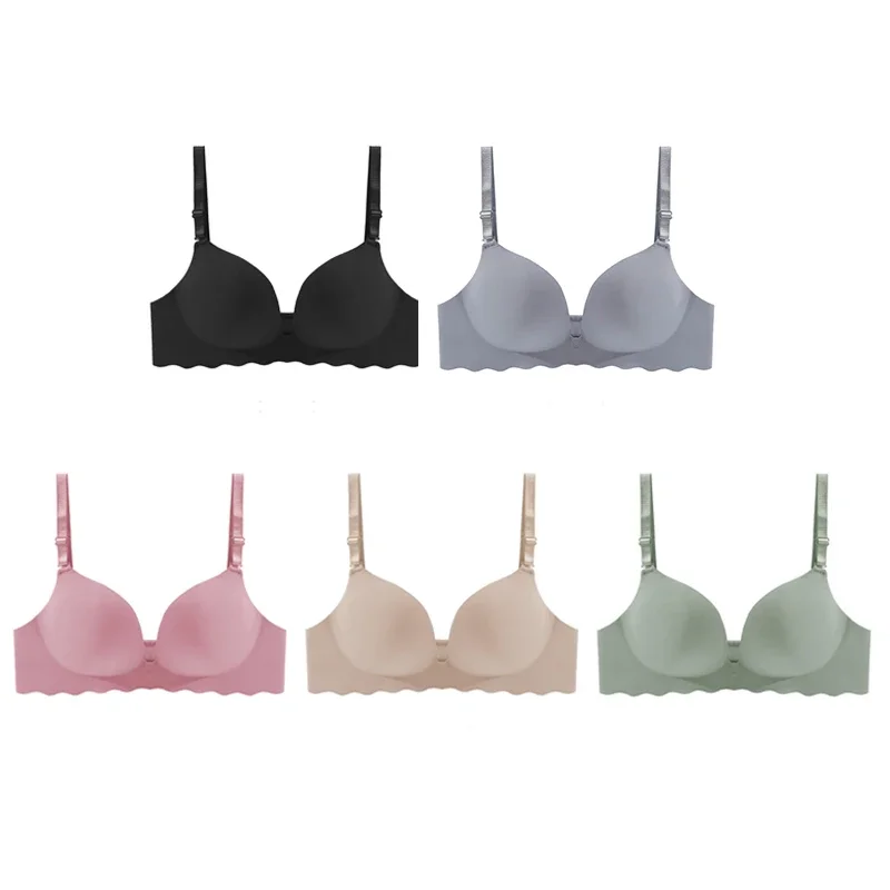 Women's Seamless Bra Deep U Underwear Sexy Lingerie Push Up Bras Girls Intimates Wire Free Bralette Female Simple Tops