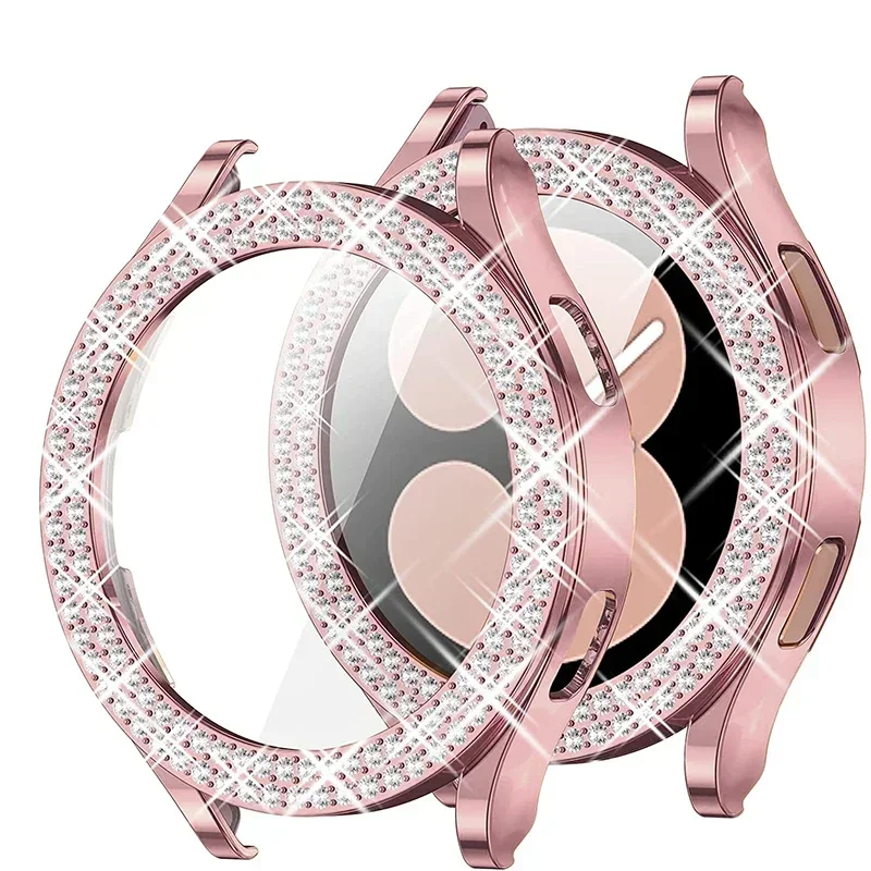 Sparkling Diamond Bumper Bling Watch Case Cover - Fashionable Two-Row Design