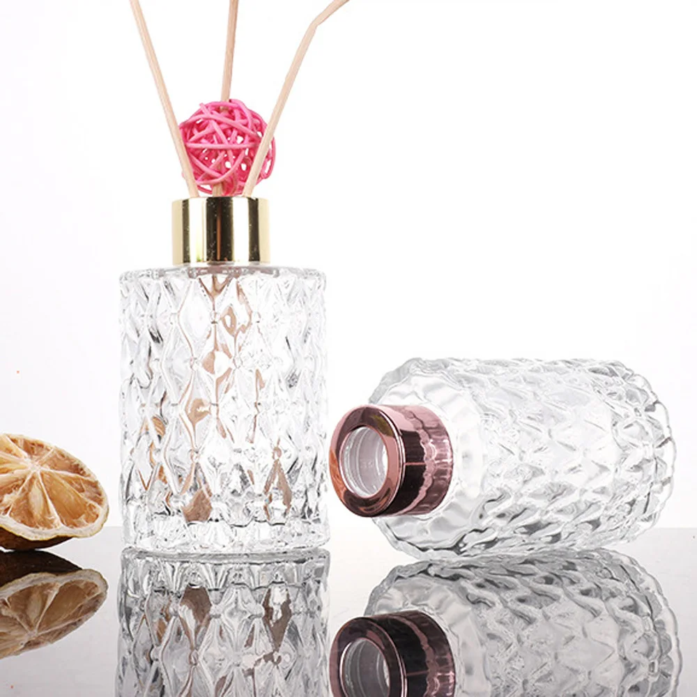 50ml & 100ml leere runde form Duft glas diffusor flasche & Aromatherapie  flaschen mit alumite kreis und plactic deckel