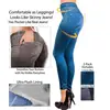 Thermal Fleece Denim Jeggings Women Fleece Lined Jeggings Seamless Faux Jeans Denim Slim Pencil Pants High Waist Slim Fashion 6