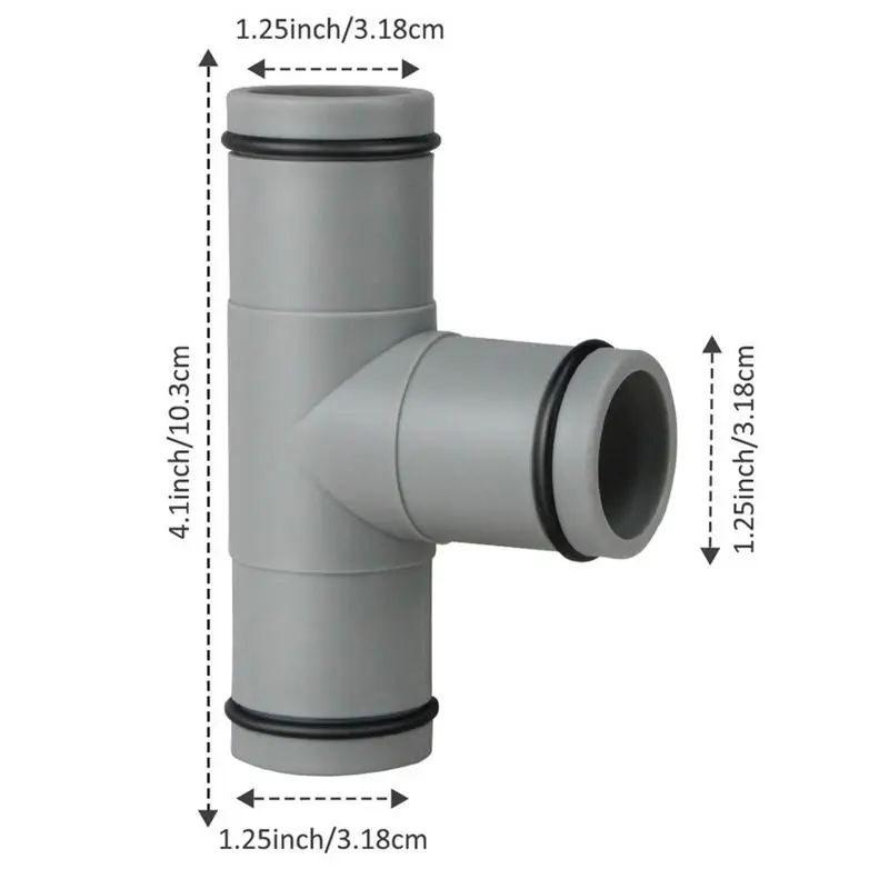 Pool Hose Connector Two-Way Hose Coupling 32mm Replacement Rubber O-Ring Swimming Pool