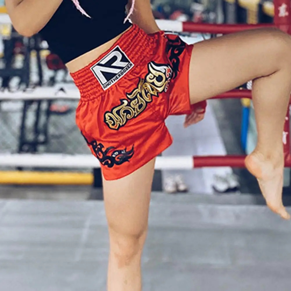 Boxing Shorts Anti-friction High Elasticity Breathable Muay Thai Cord Design Kickboxing Shorts Men Women Martial Arts mma shorts