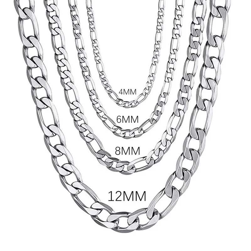 Andara 925 Sterling Silver 4MM/6MM/8MM/10MM/12MM Chain Necklace 16-30 Inch for Man Women Fashion Jewelry High End Necklace silver necklace