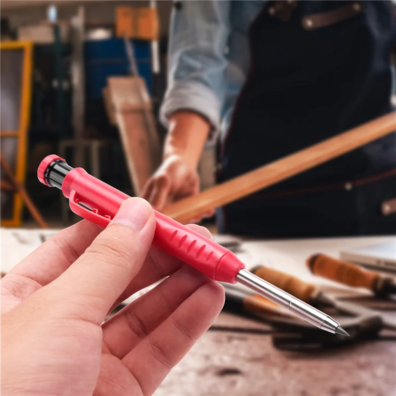 

Carpenter Pencils,Solid Carpenter Pencils with Built-in Pencil Sharpener, Mechanical Drawing Pencils for Woodworking