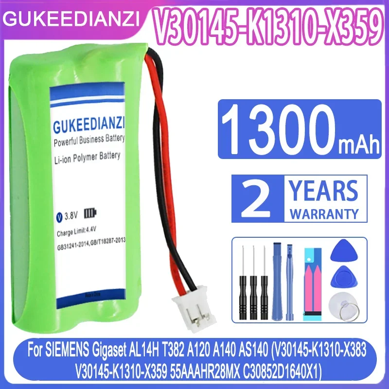 Batteria 1300Mah Per Siemens Gigaset Al14H T382 A120 A140 As140 (V30145-K1310-X383 V30145-K1310-X359 Muslimex)