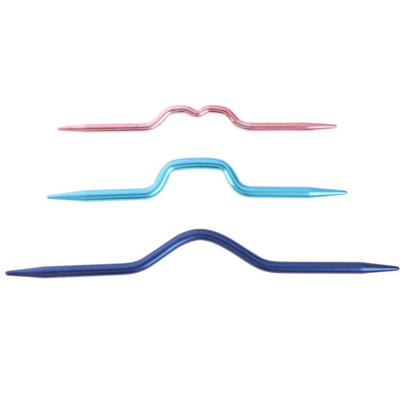 3Pcs Aluminum DIY Crooked Twist Curved needle Craft DIY Tool Knitting Needles Pins Crochet Hooks stitching Stitch Knit Tools sewing needles crochet needles sewing knitting tools