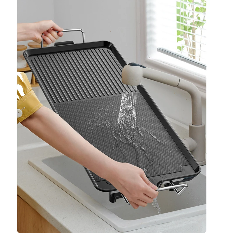 110V 220V Electric Grill Grilling Household Appliances Electrical Appliances For Kitchen Cooking Electric BBQ Size 42cm 68cm 4