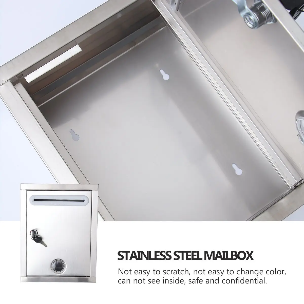 Stainless Steel Postal Box Durable Lightweight Waterproof Retro Suggestion Box Mail Slot Letter Stainless Steel Mailbox