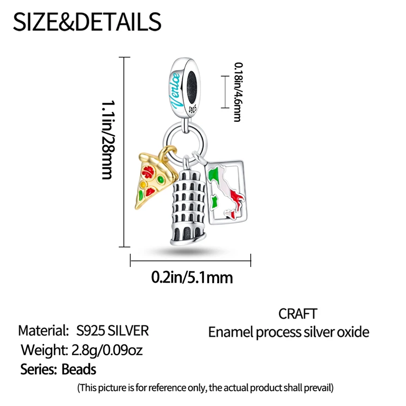 Berühmte Attraktionen aus 925er-Sterlingsilber, Eiffelturm, Kirche, leuchtende Charms-Anhänger, passend für Qikaola-Original-Armbänder, DIY-Schmuck – Detail 17