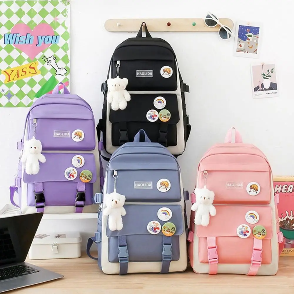 4Pcs/Set Large Capacity 4 in 1 Backpack Multifunction Casual Book Bag School Rucksack Breathable College Backpack Teenage 3