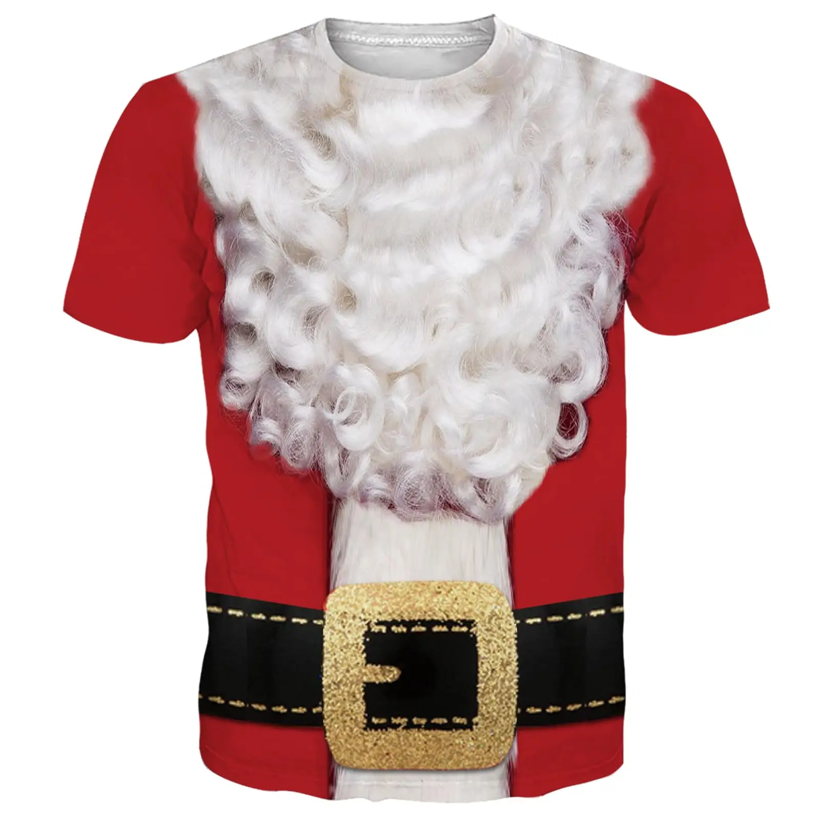 Funny Santa Claus 3D Print T Shirt Streetwear Oversized Tee