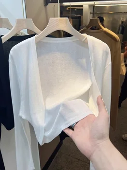 Short Ice Silk Knitted Sun Protection Cardigan Women's Thin Summer Suspender Skirt Layered Gauze Jacket Air-conditioned Cover Up 1