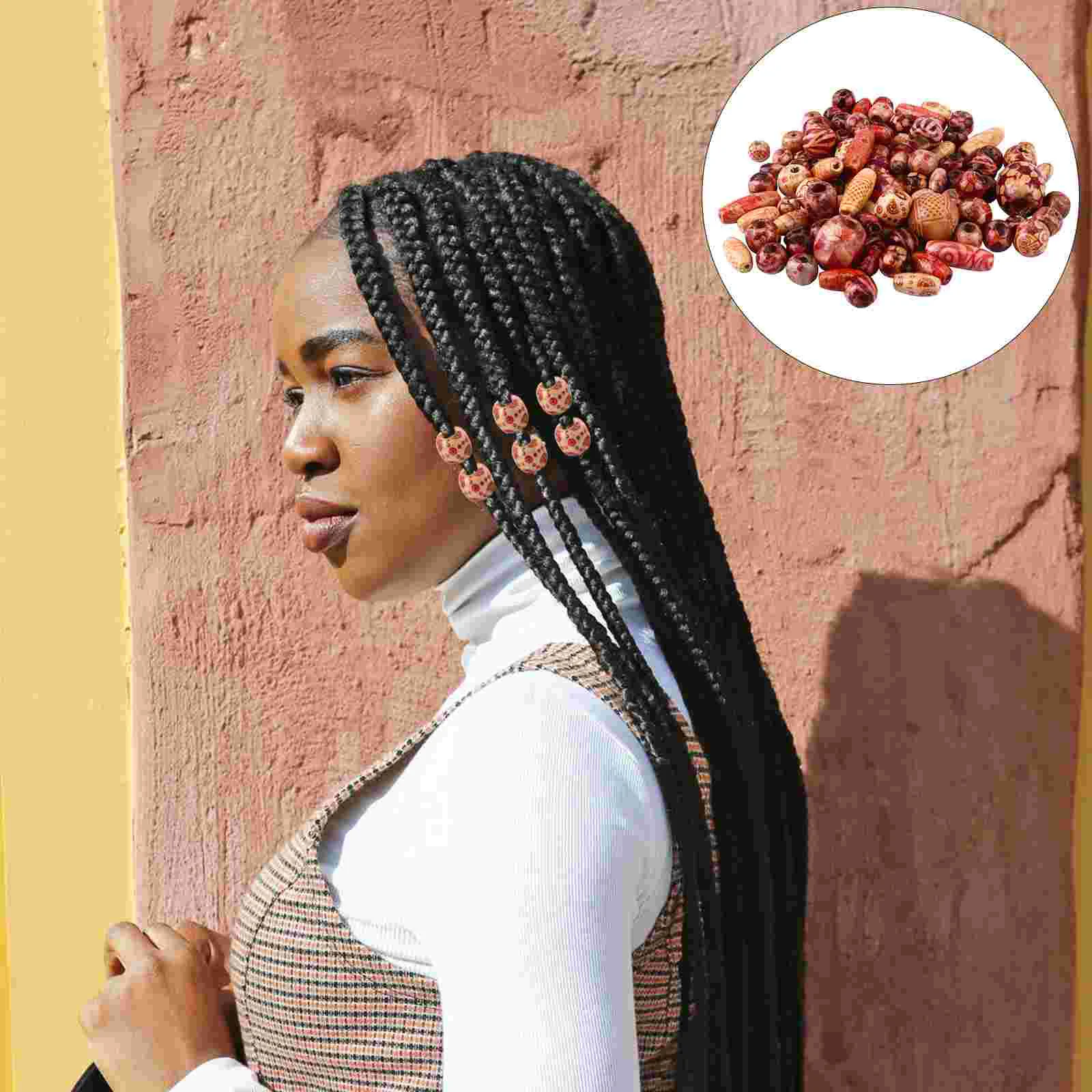 

500 Pcs Braids Accessories Dreadlocks Beads Wood Hair DIY Scattered Tube Braiding