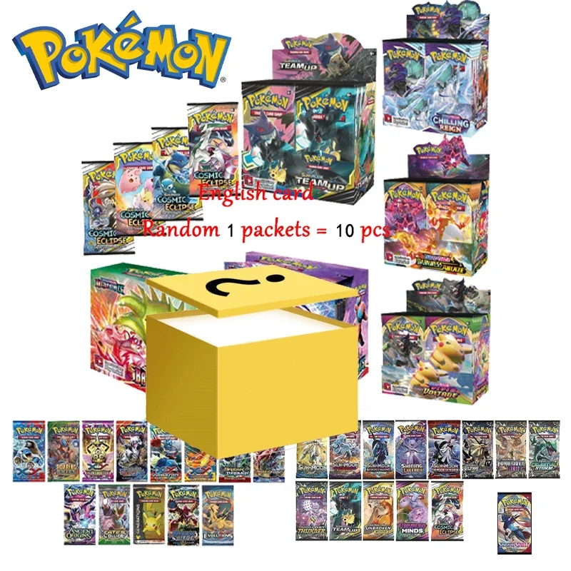 

10PCS Anime Pokemon Pikachu Cartoons Figure Random Cards Casual Family Games Combat Model Collect Decorations Children Toys Gift