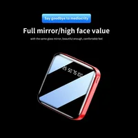 500000mAh Mini Power Bank Portable Charger Mirror Screen LED Digital Built-in Cable Powerbank for iPhone Huawei Samsung - Image 2