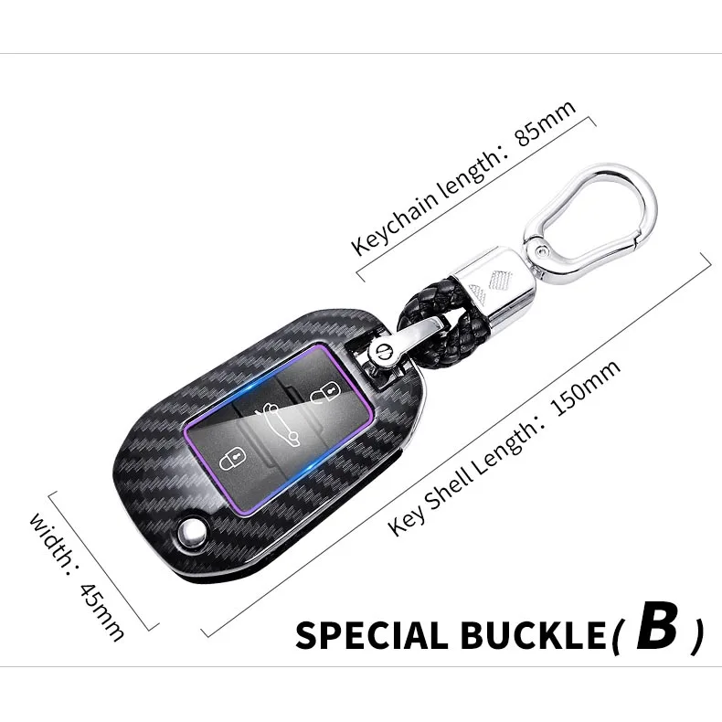 Custodia per chiave auto in fibra di carbonio per Peugeot 208 107 206 306 307 308 2008 3008 4008 5008 RCZ Citroen C1 C2 C3 C4 C5 CACTUS C8 - Sbab71a8599404b69a97b5b8161117e42D