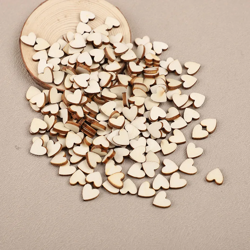 10–50 mm Liebesherz, Holzscheibe, unvollendet, blanko, natürliches Handwerk, Hochzeit, DIY, Ornament, Geburtstag, Party, Dekoration, Lieferungen, Weihnachten – Detail 1