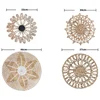 6Pcs Handmade Wall Hanging Woven Seagrass Basket African Boho Style Decorative Bowls Disks for Home Living Room Bedroom Decor 6