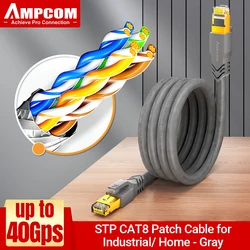 Premium High - Speed Ethernet Cable - 40Gbps, 2000MHz, SFTP RJ45 Patch Cord - 1m (GRAY)