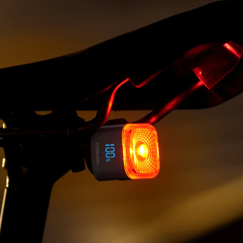 TOSUOD Sensore freno Fanale posteriore per bici Display digitale di alimentazione Avvio automatico Arresto Luce posteriore di sicurezza Lunga durata USB ricaricabile - immagine 6