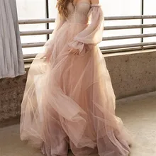 Champagne Detachable Sleeve Evening Party Dresses Lace Strapless Sweetheart Long Prom Women Even Gowns Elegant Tulle 2022 Dress