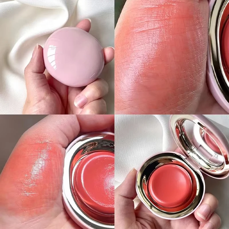 Powder Blusher Easy To Color 3D Natural Bare Lips Cheeks Combined Brighten Moisturize Facial Powder Blusher 5