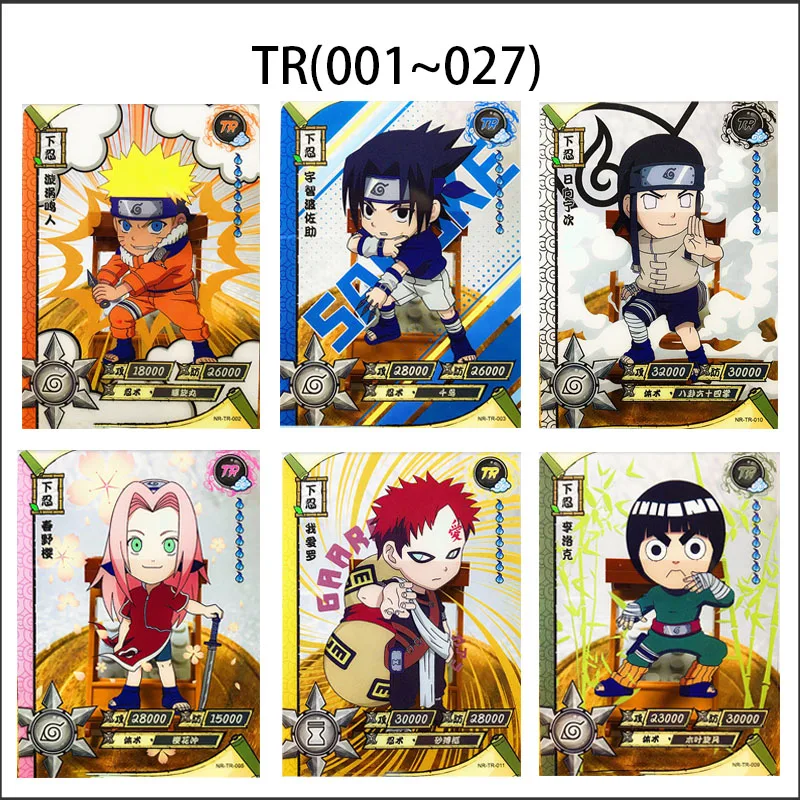 

KAYOU Anime NARUTO TR 1-27 Transparent Cards Uzumaki Naruto Haruno Sakura Uchiha Sasuke Jiraiya Gaara Game Card Collectible