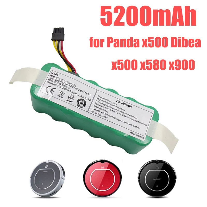 

For Panda x500 Dibea x500 x580 x900 Haier T322 T321 T320 Vacuum Cleaner CR120 CR121 CR540 Batteries 14.4v 5200mAh Batteries