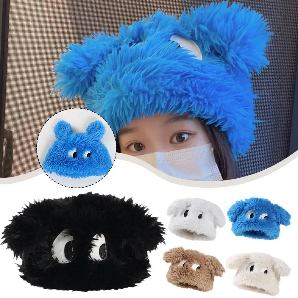 

Cute Plush Hat Autumn And Winter New Thickened Warmth Eyed Big Plush Hat Cap Cover Protection Ear Puppy N3R6