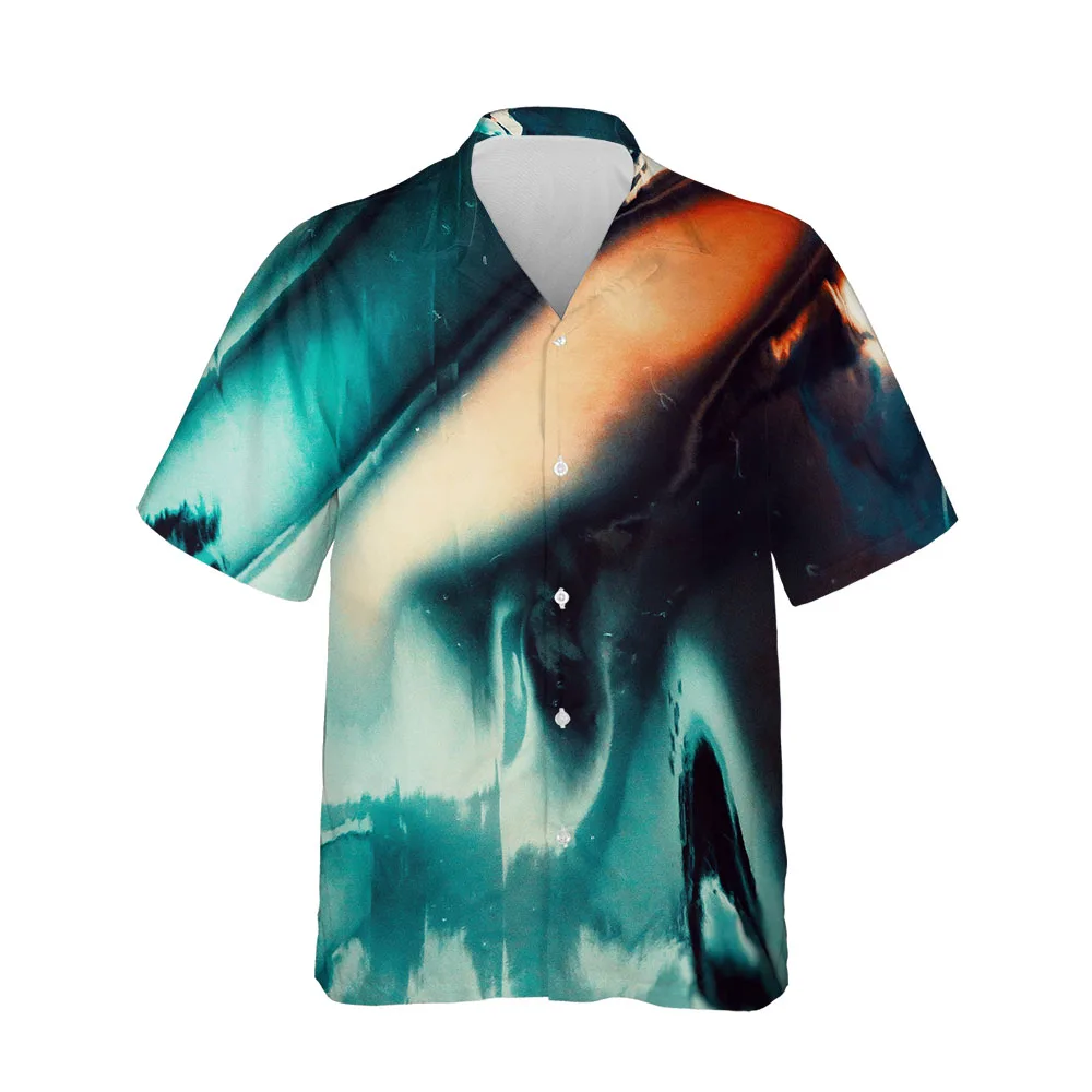 Jumeast 3D Aesthetic Hawaiian Men's Short Sleeve Shirt Clothing Summer Loose Casual Printed Blouse Top Streetwear Man Clothes